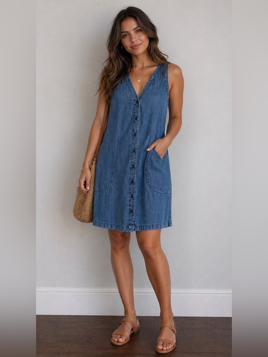 Prana Dresses & Skirts - PRANA Denim Style Sleeveless Dress sz S